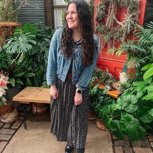 vintage 80s or 90s polka dotted skirt